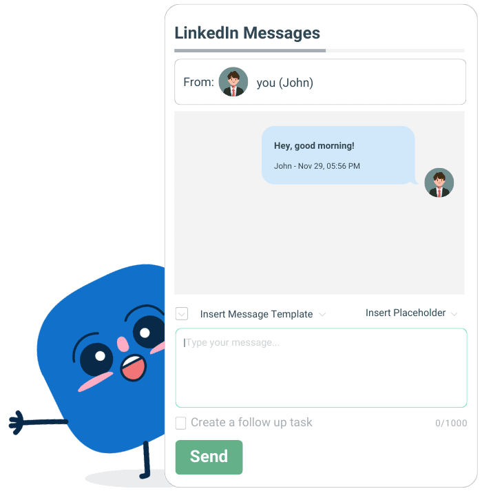 Linkedin message integration hero banner